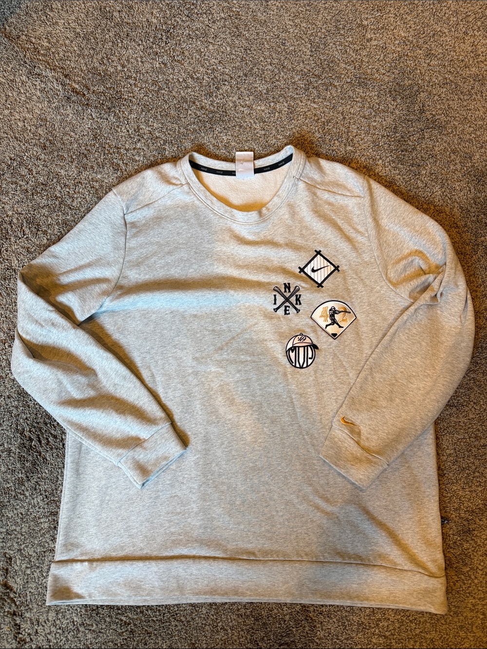 Nike Light Gray Dri-FIT Crewneck Sweatshirt